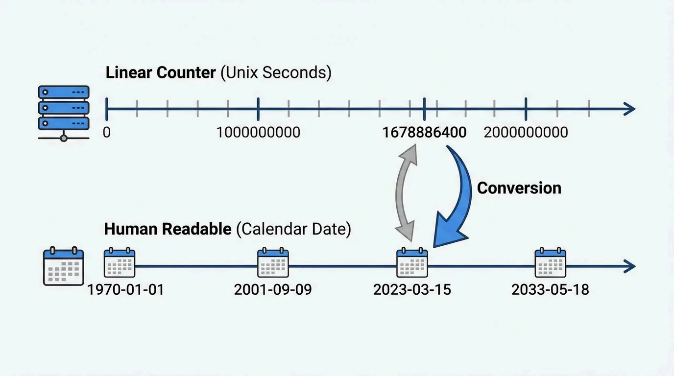 人类可读时间与机器线性时间的对比关系