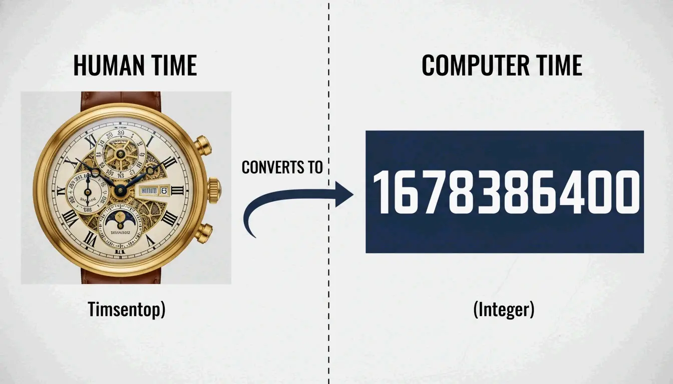 A simple comparison between human-readable date and the Unix integer
